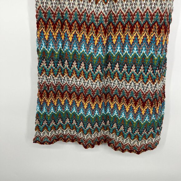 Sundance Dress Knit Lace Up Tie Neck Multicolor Print Stretch - Picture 11 of 11